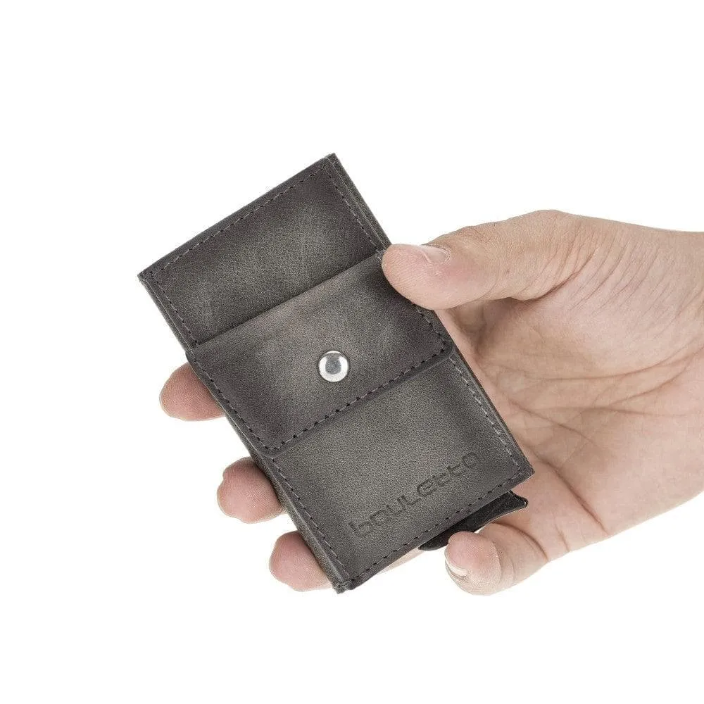 Austin Leather Mechanical Coin Card Holder