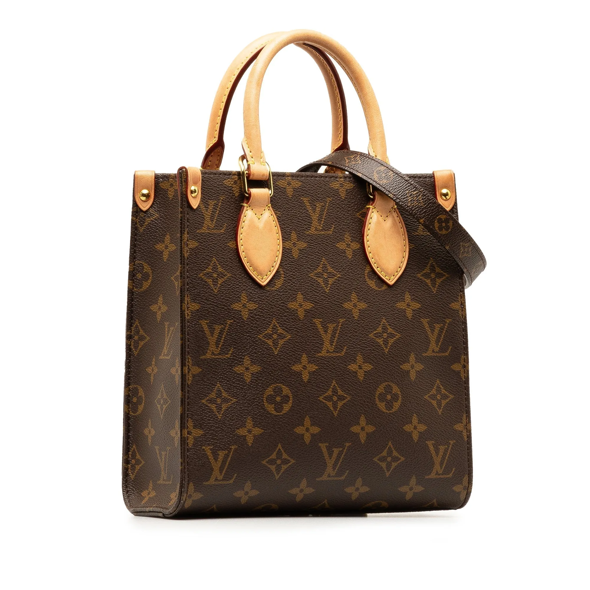 Brown Louis Vuitton Monogram Sac Plat BB Satchel