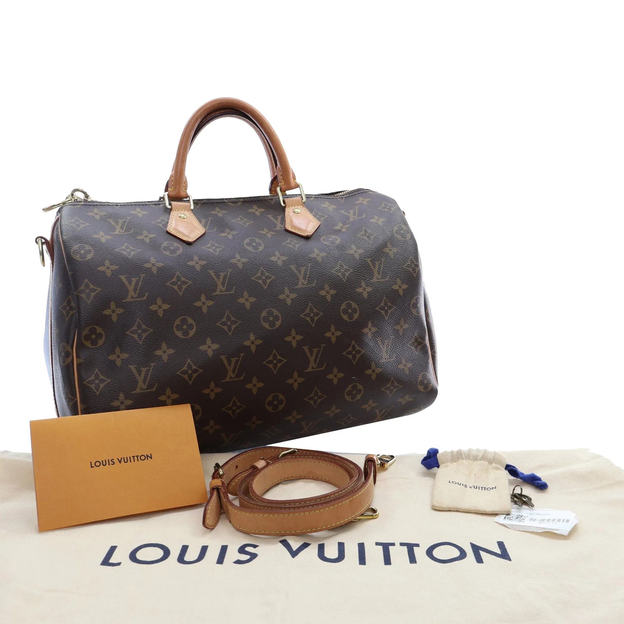 Brown Louis Vuitton Monogram Speedy Bandouliere 35 Satchel