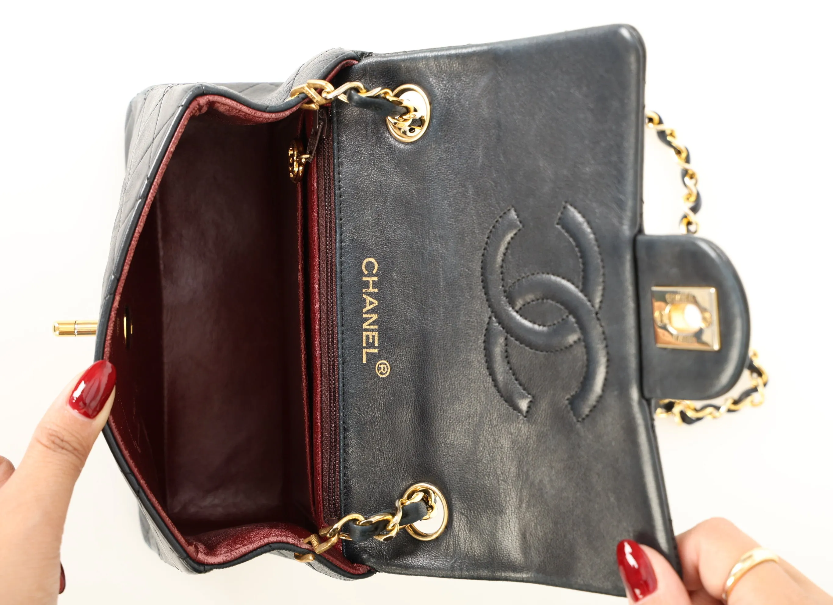 Chanel 1989 Lambskin Mini Square Flap