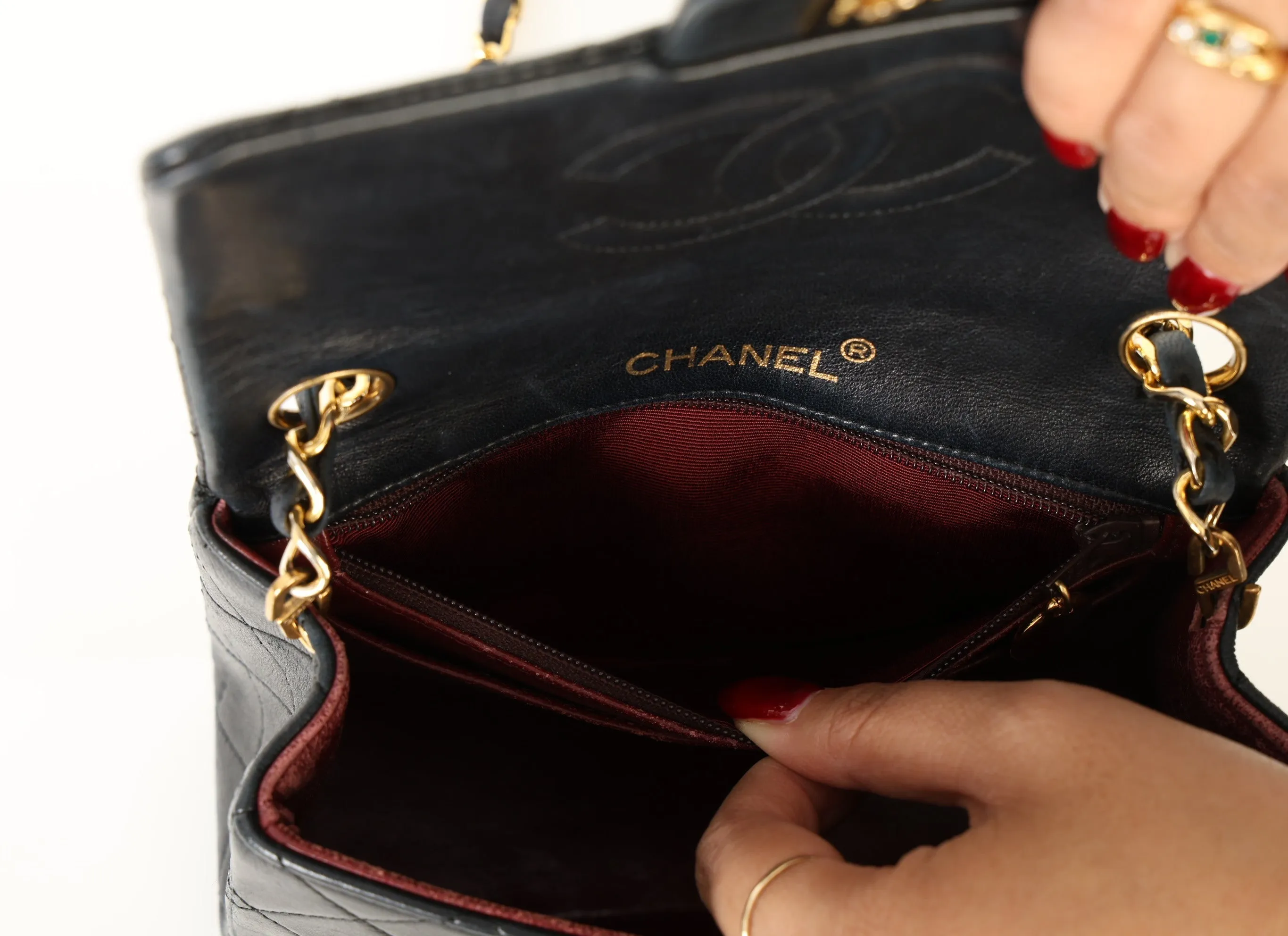Chanel 1989 Lambskin Mini Square Flap