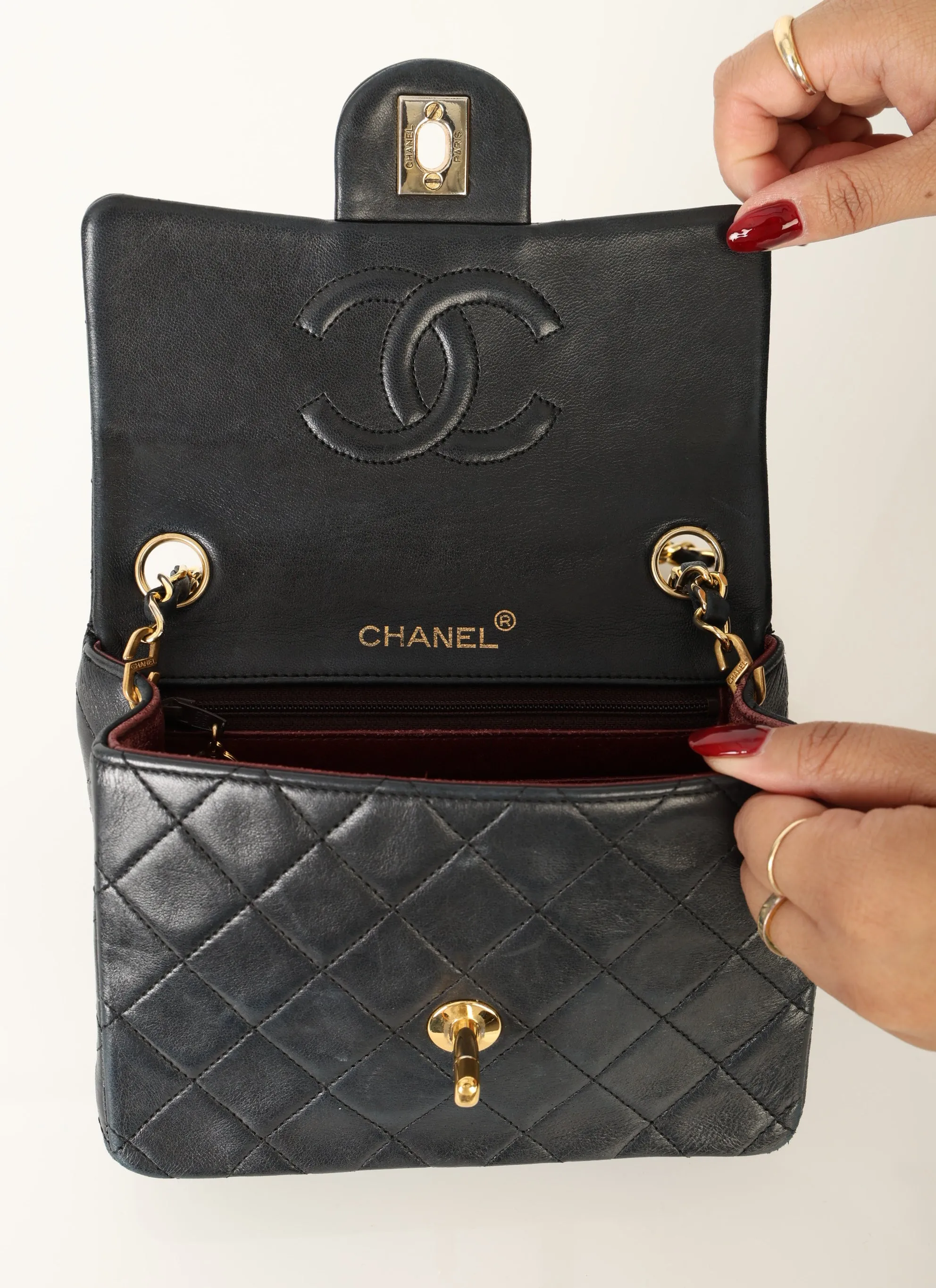 Chanel 1989 Lambskin Mini Square Flap