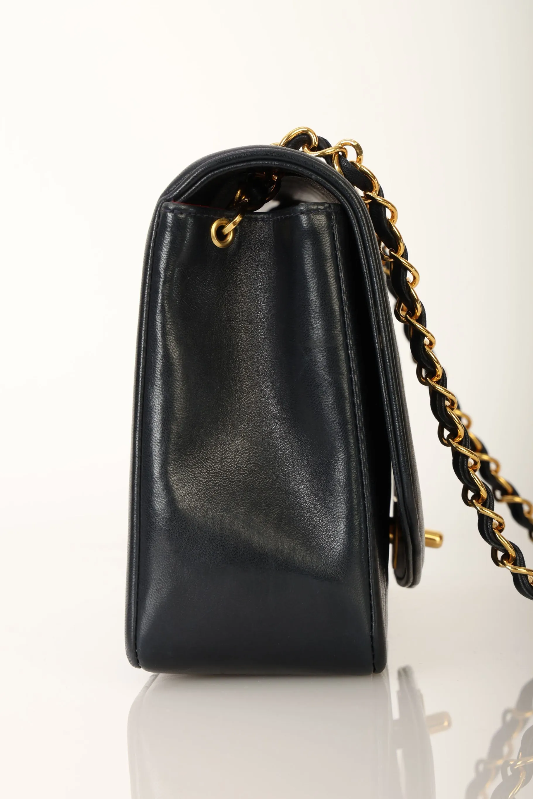 Chanel 1991 Lambskin Dark Navy Medium Diana