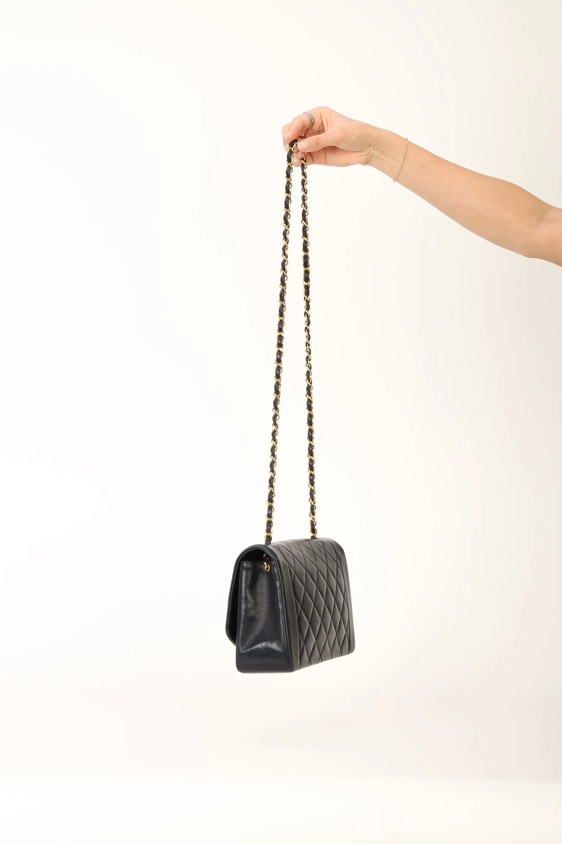 Chanel 1991 Lambskin Dark Navy Medium Diana