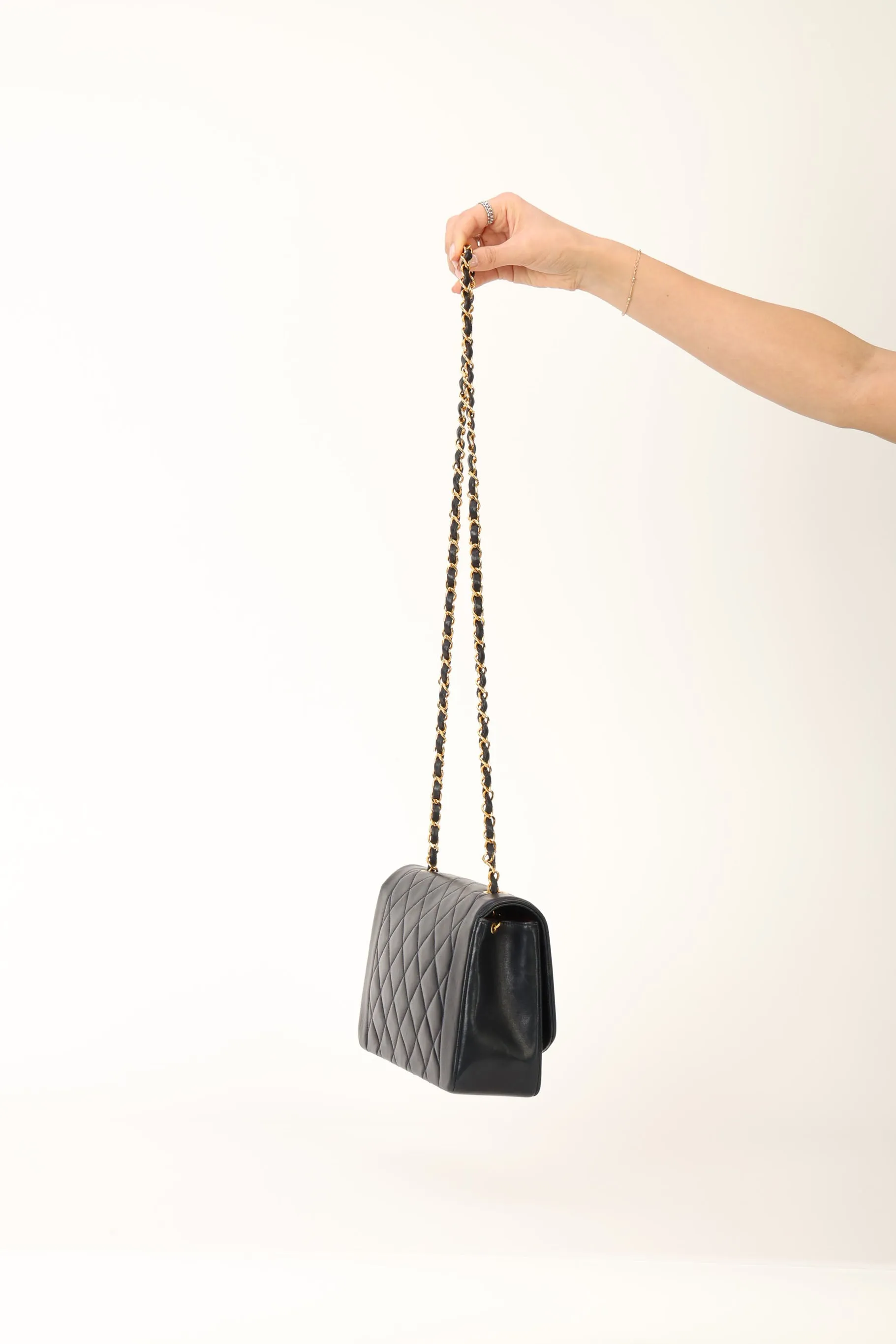 Chanel 1991 Lambskin Dark Navy Medium Diana