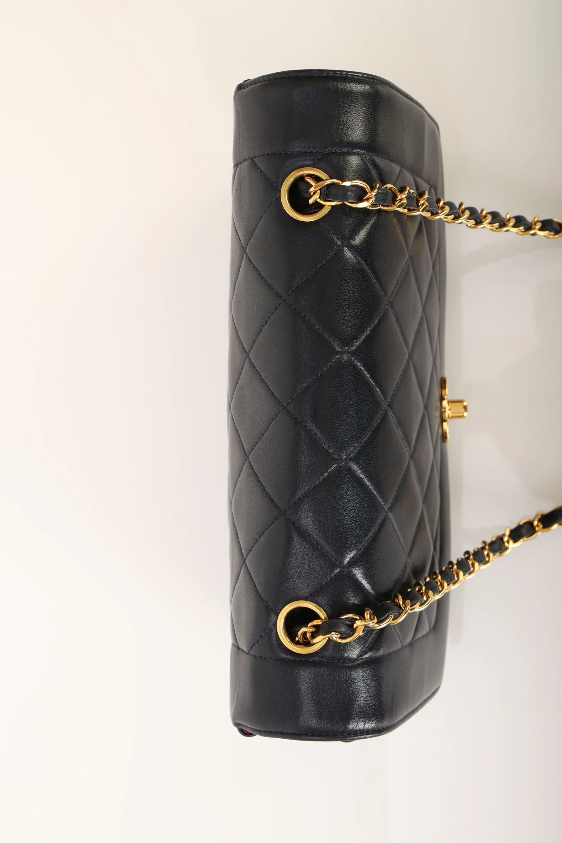 Chanel 1991 Lambskin Dark Navy Medium Diana