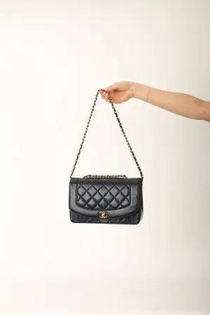Chanel 1991 Lambskin Dark Navy Medium Diana