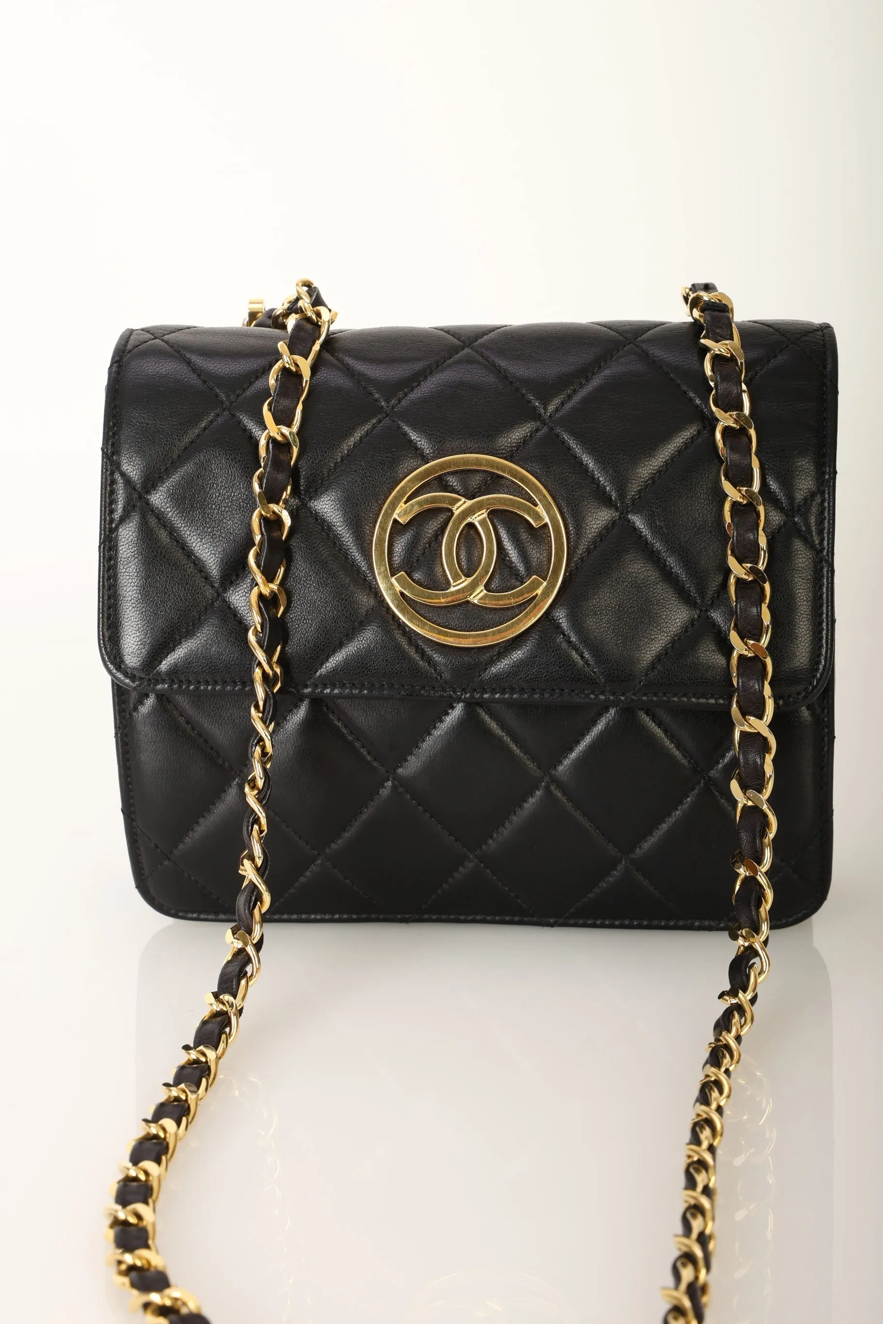 Chanel 1991 Lambskin Mini Square Crossbody Bag