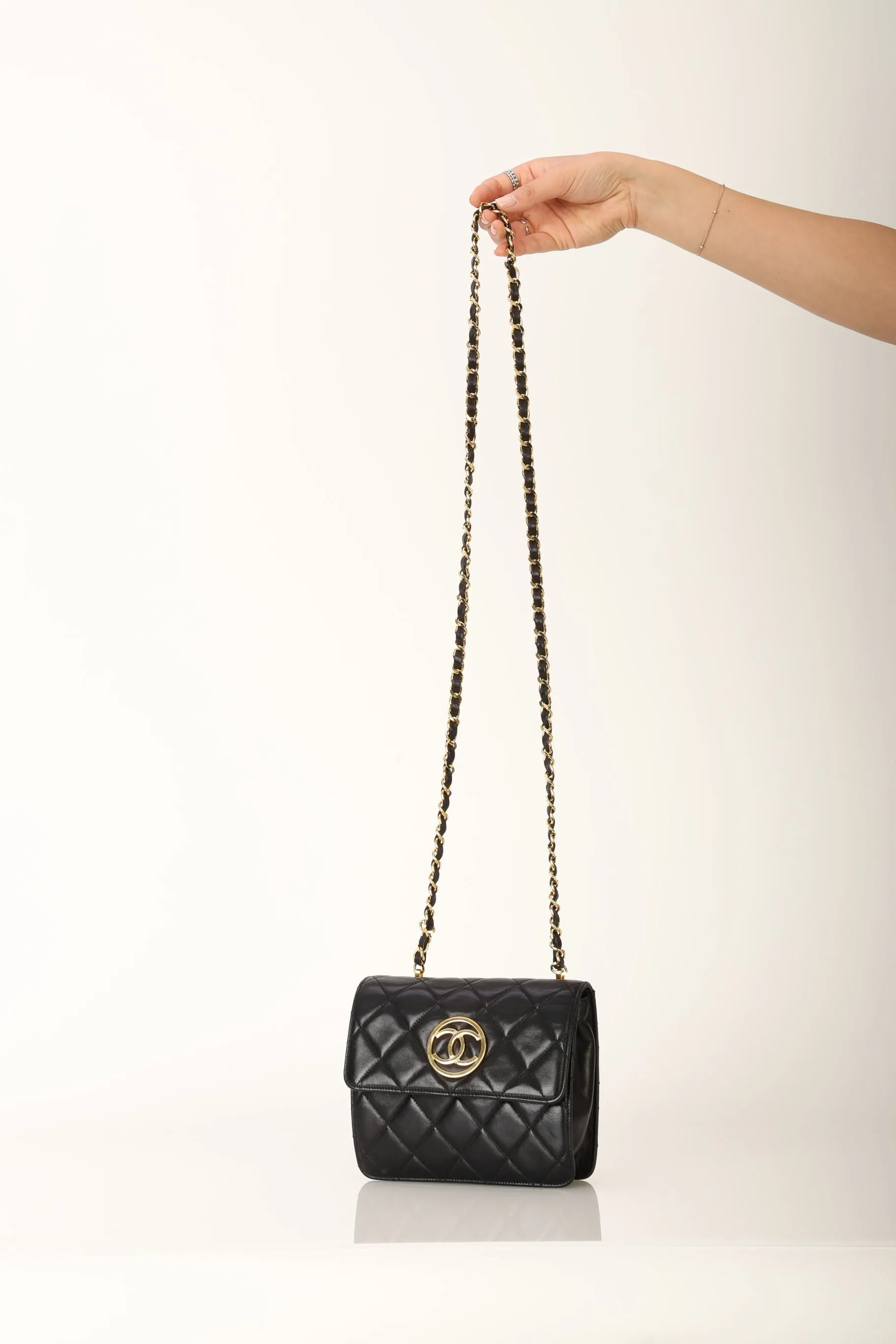 Chanel 1991 Lambskin Mini Square Crossbody Bag
