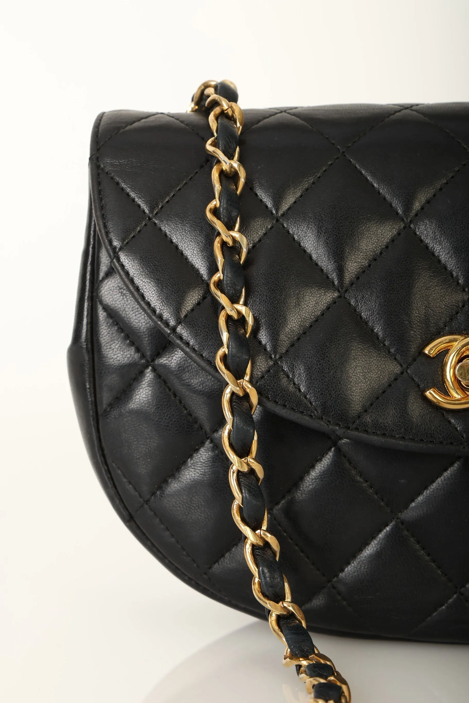 Chanel 1996 Lambskin Crescent Flap Bag