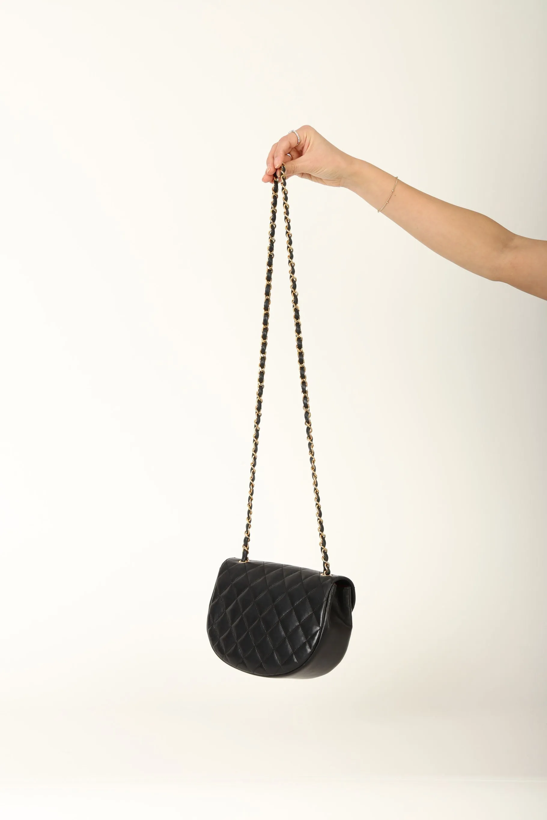 Chanel 1996 Lambskin Crescent Flap Bag