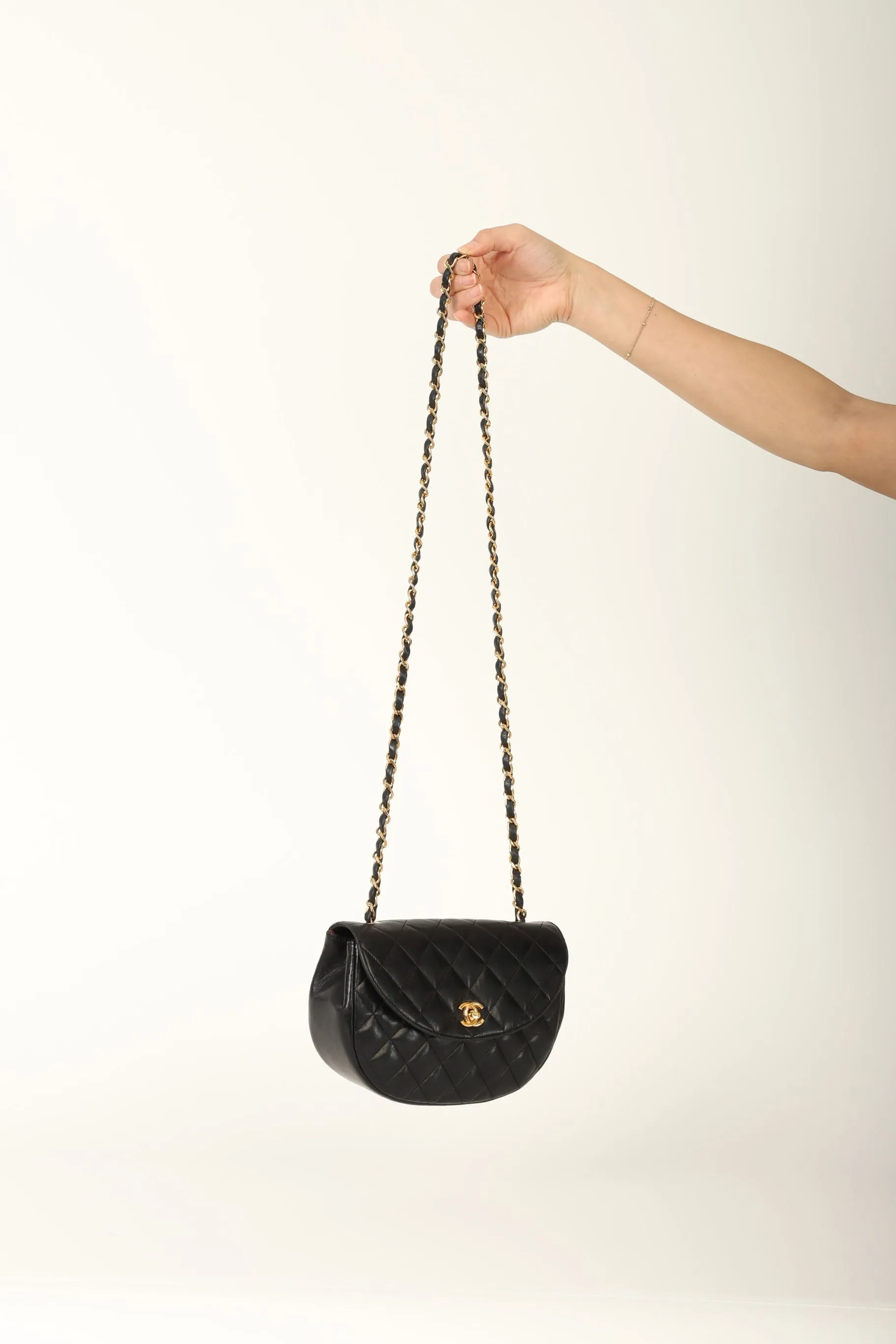 Chanel 1996 Lambskin Crescent Flap Bag