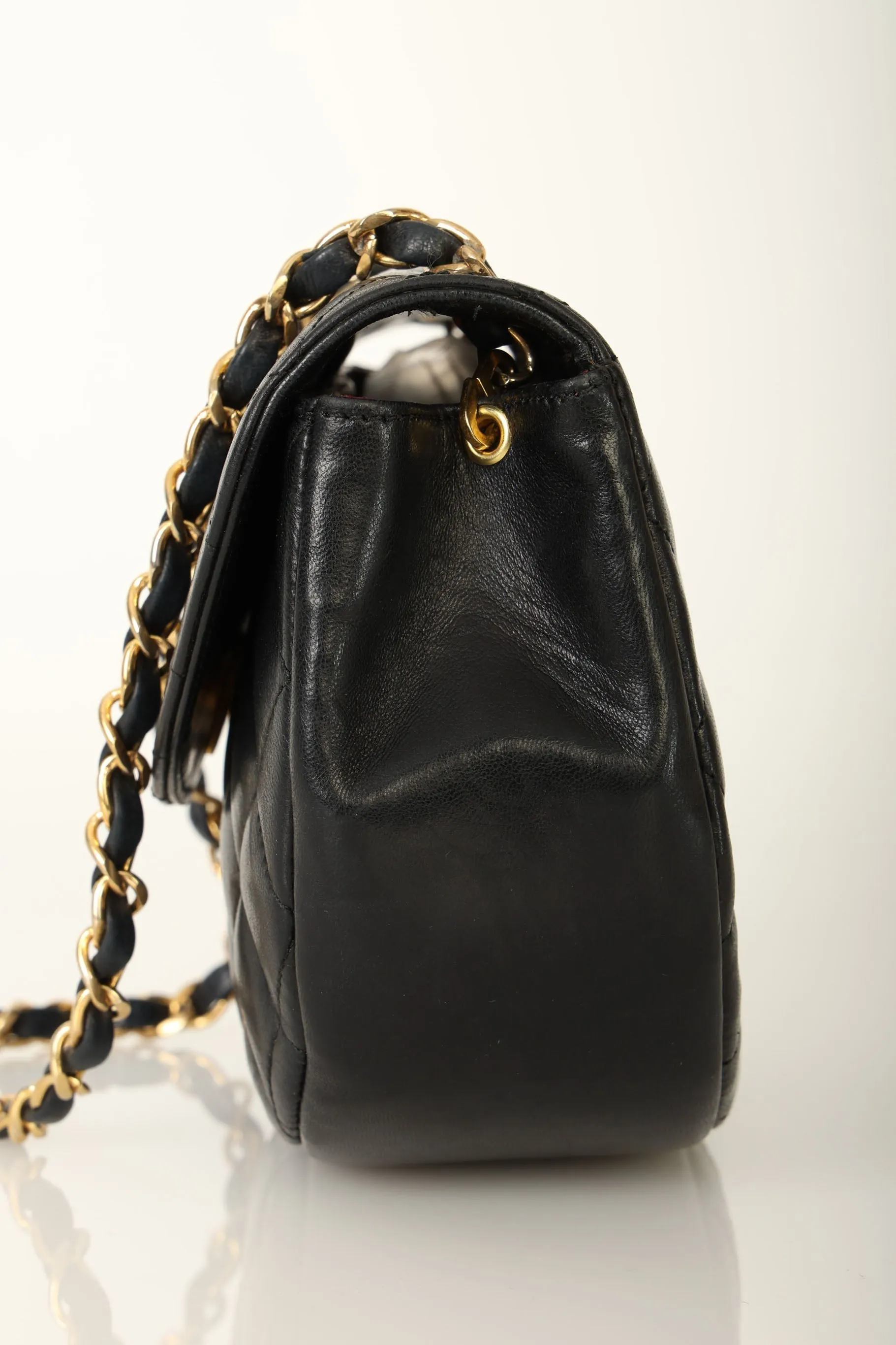 Chanel 1996 Lambskin Crescent Flap Bag
