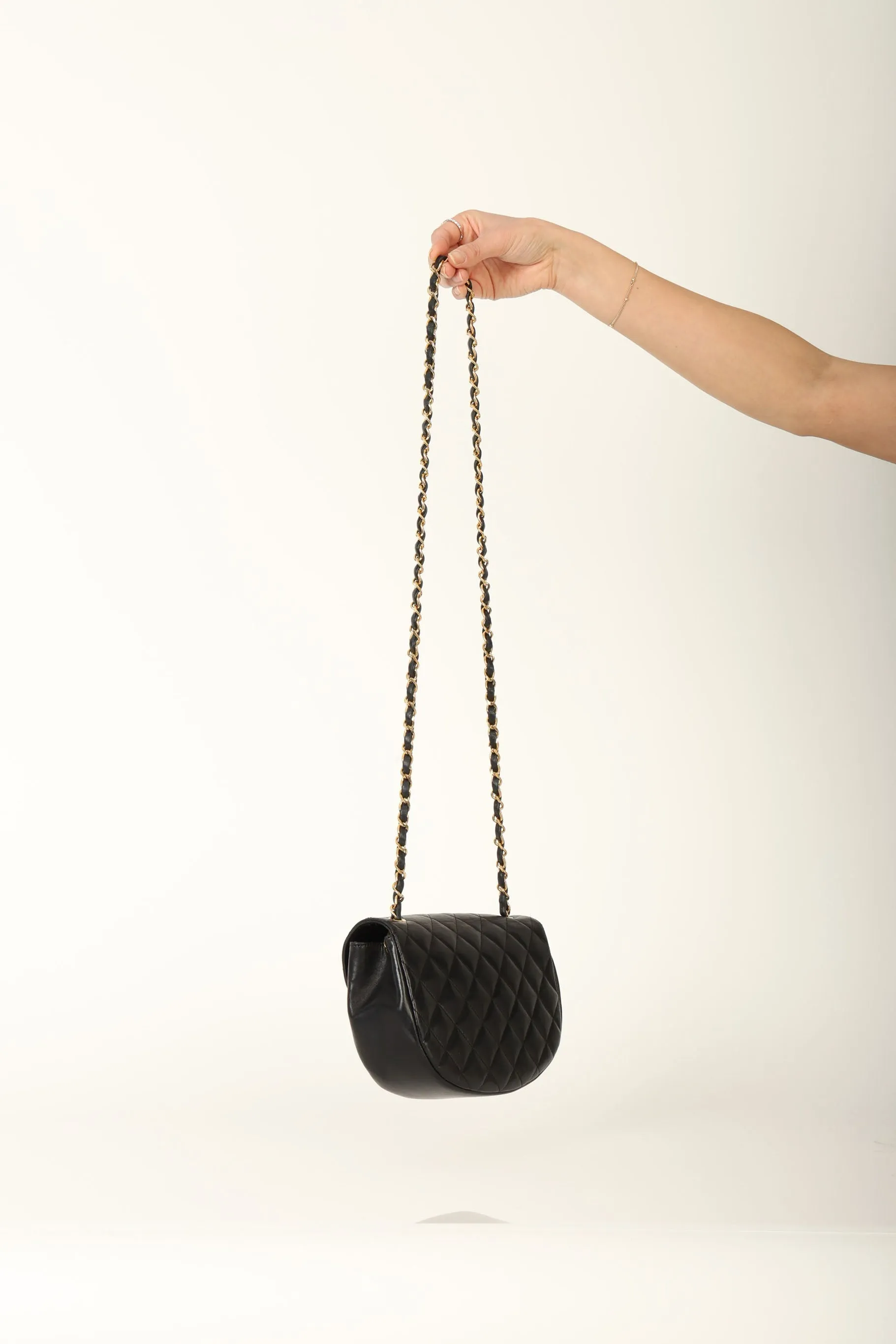 Chanel 1996 Lambskin Crescent Flap Bag