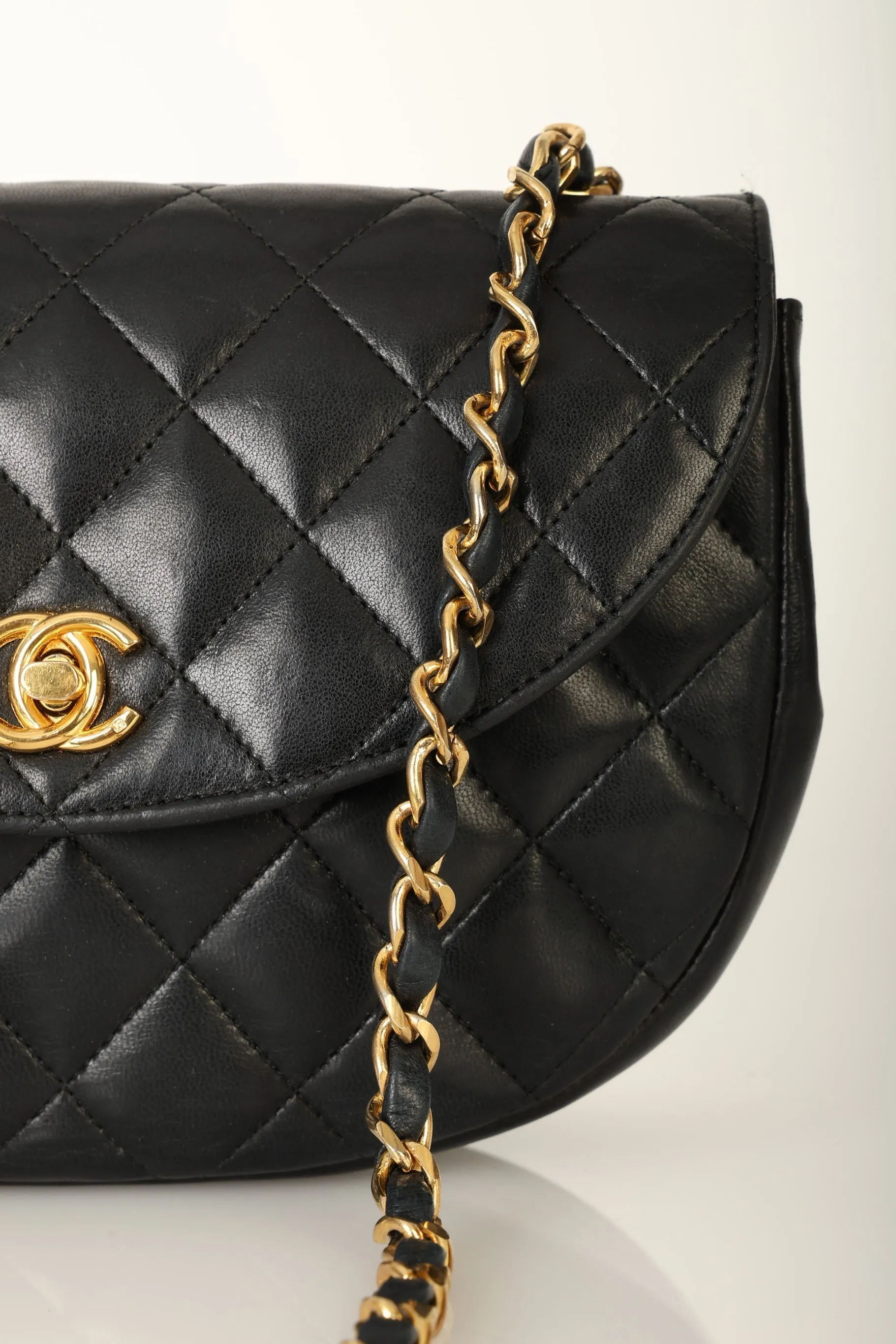 Chanel 1996 Lambskin Crescent Flap Bag
