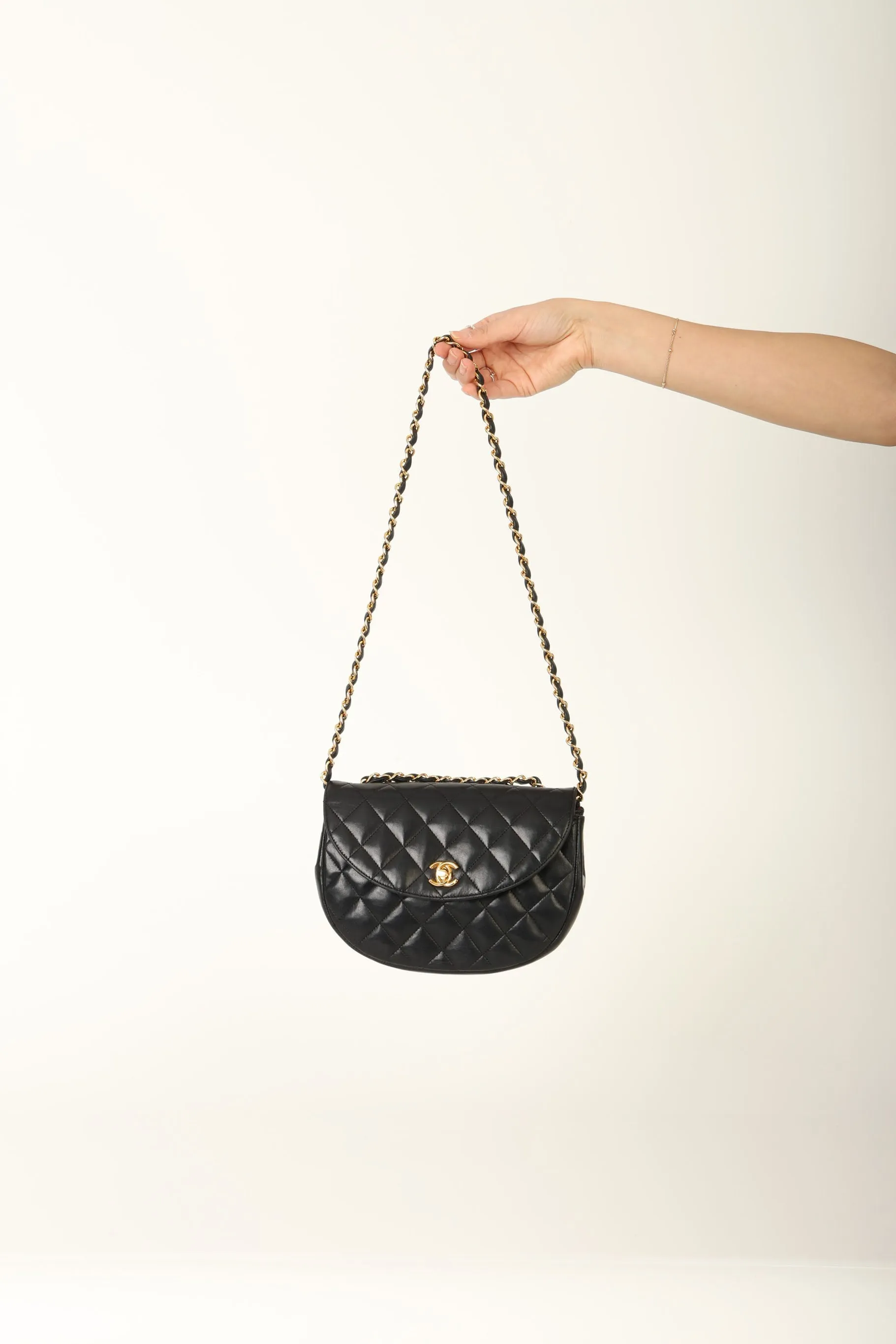 Chanel 1996 Lambskin Crescent Flap Bag
