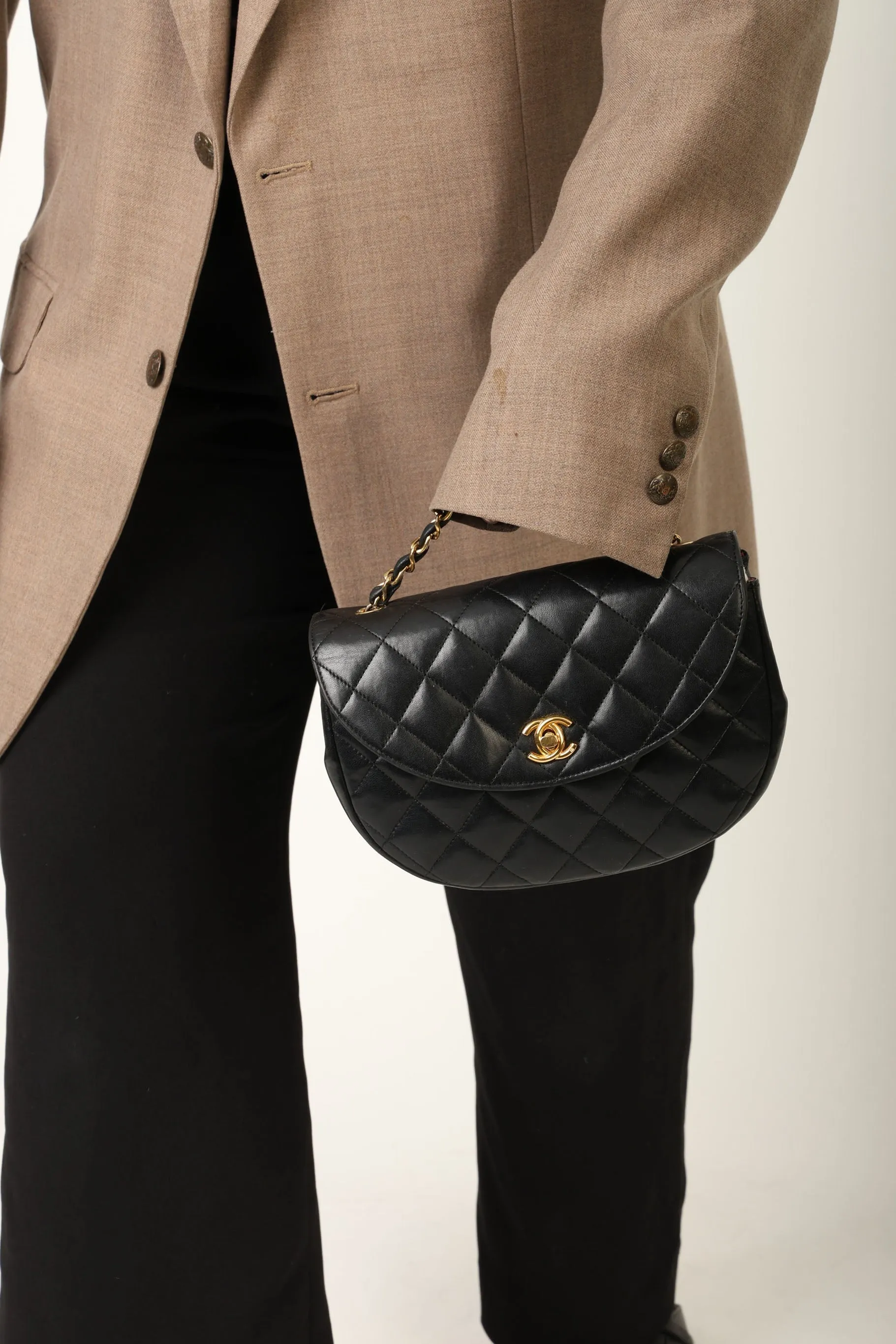 Chanel 1996 Lambskin Crescent Flap Bag