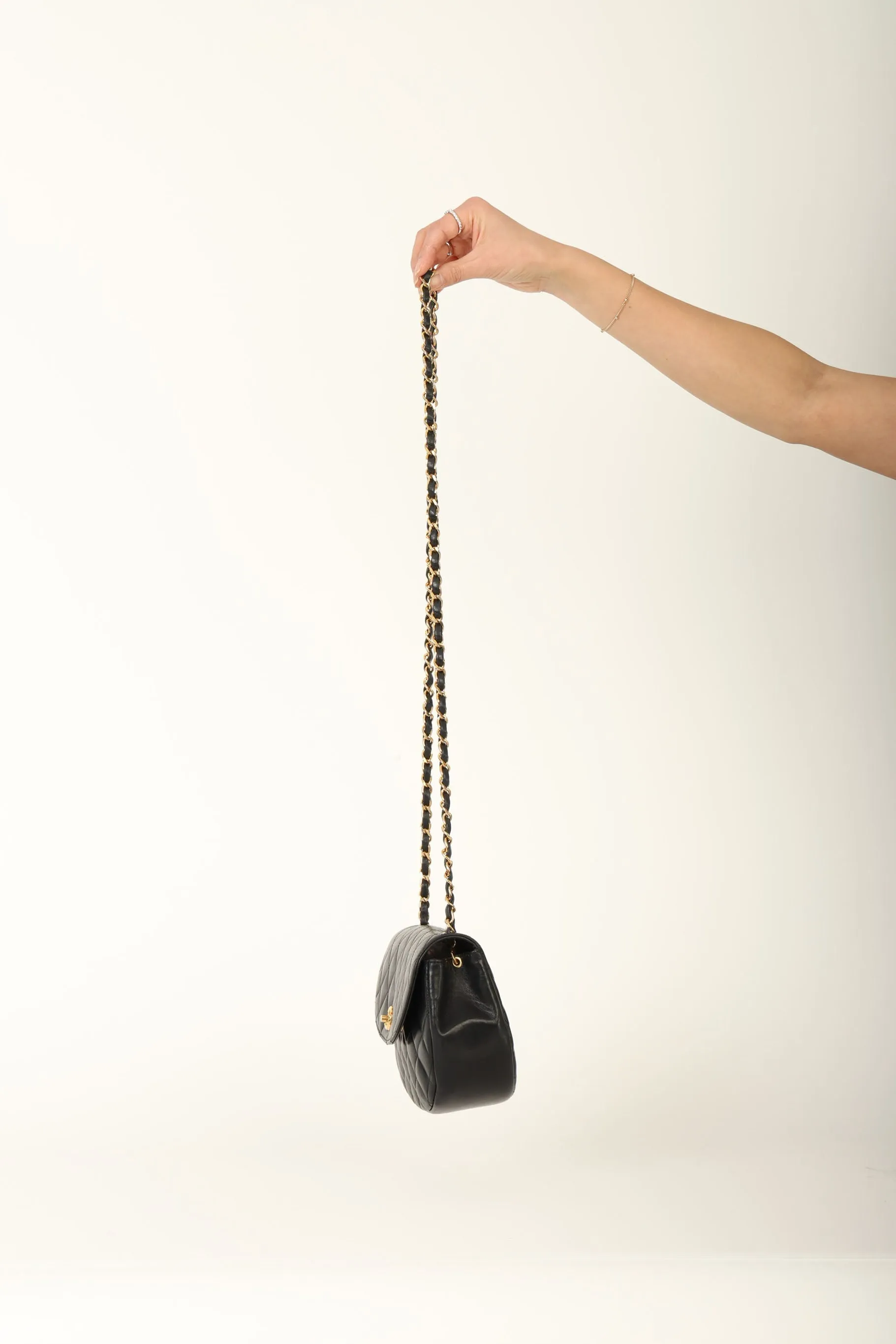 Chanel 1996 Lambskin Crescent Flap Bag
