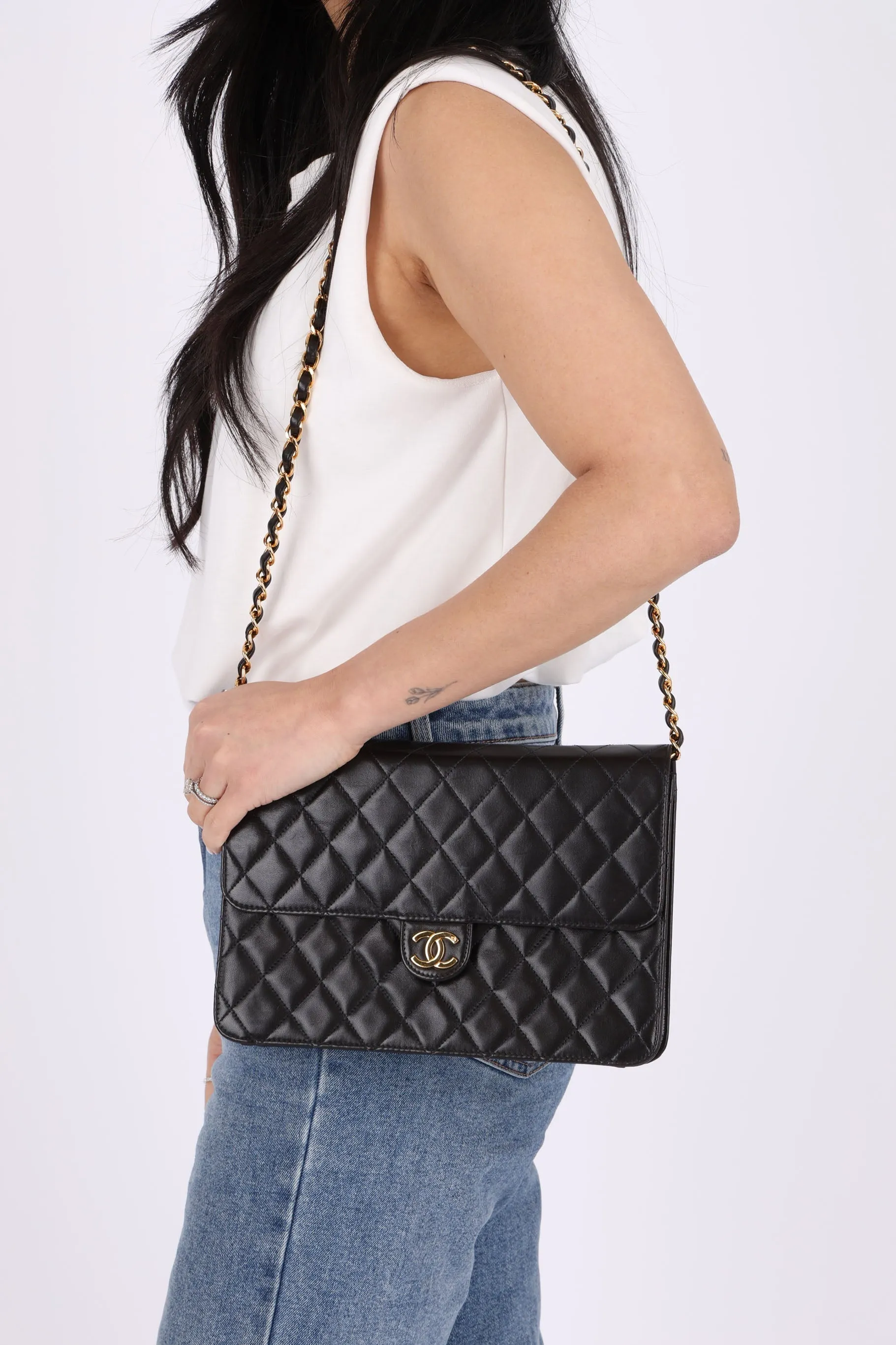 Chanel 1997 Lambskin Single Half Flap