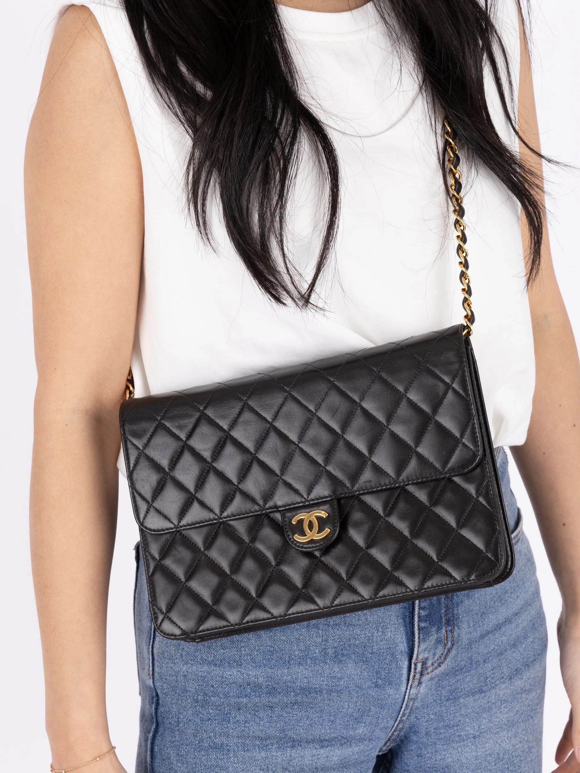 Chanel 1997 Lambskin Single Half Flap