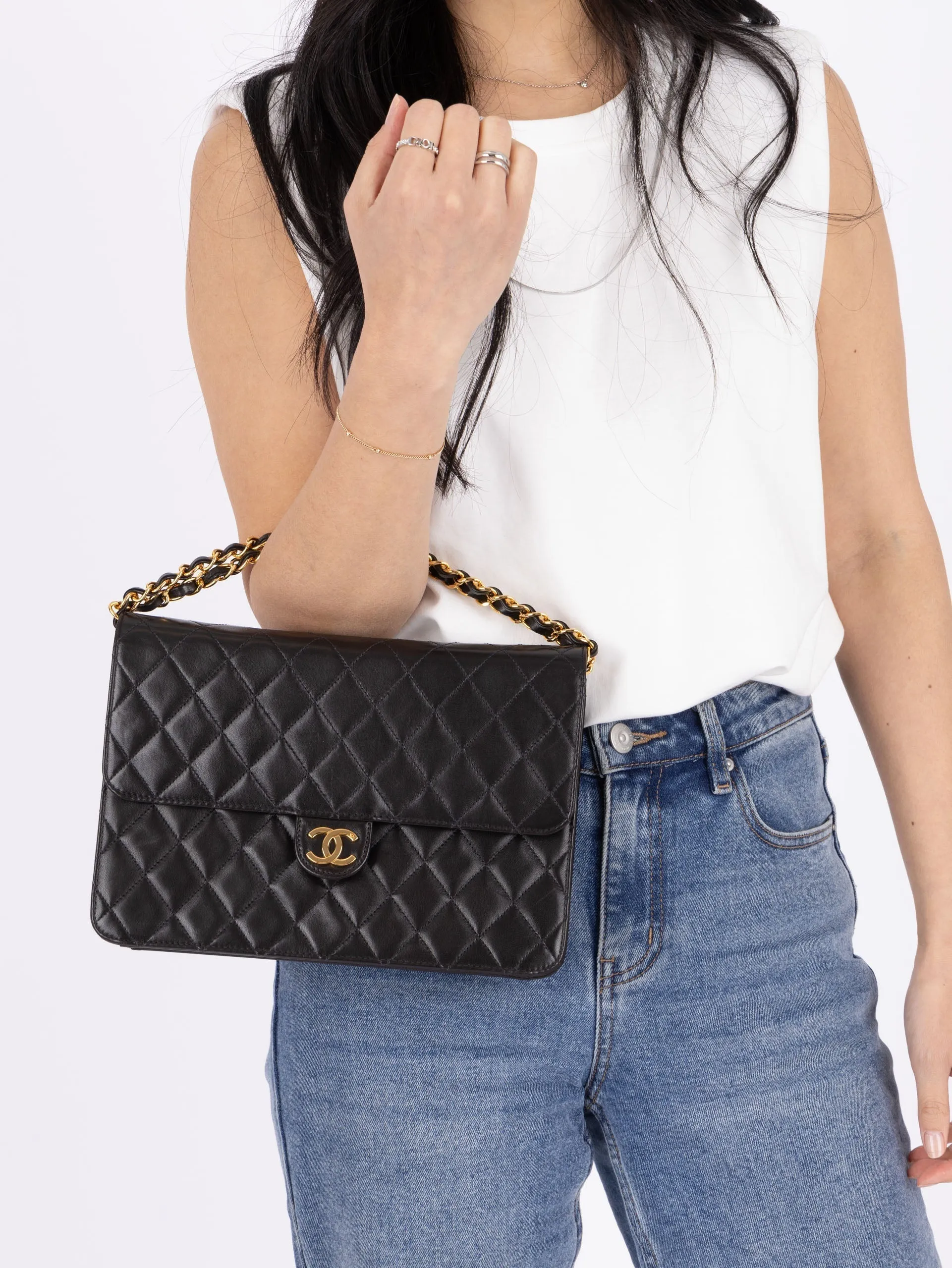 Chanel 1997 Lambskin Single Half Flap