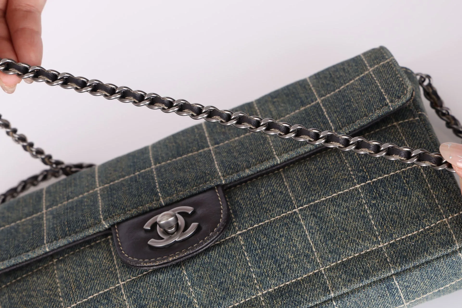 Chanel 2000 Denim East West Flap