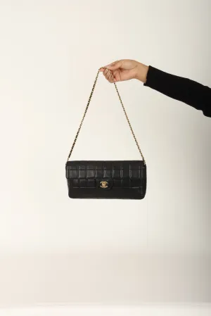 Chanel 2000 Lambskin East West Chocolate Bar