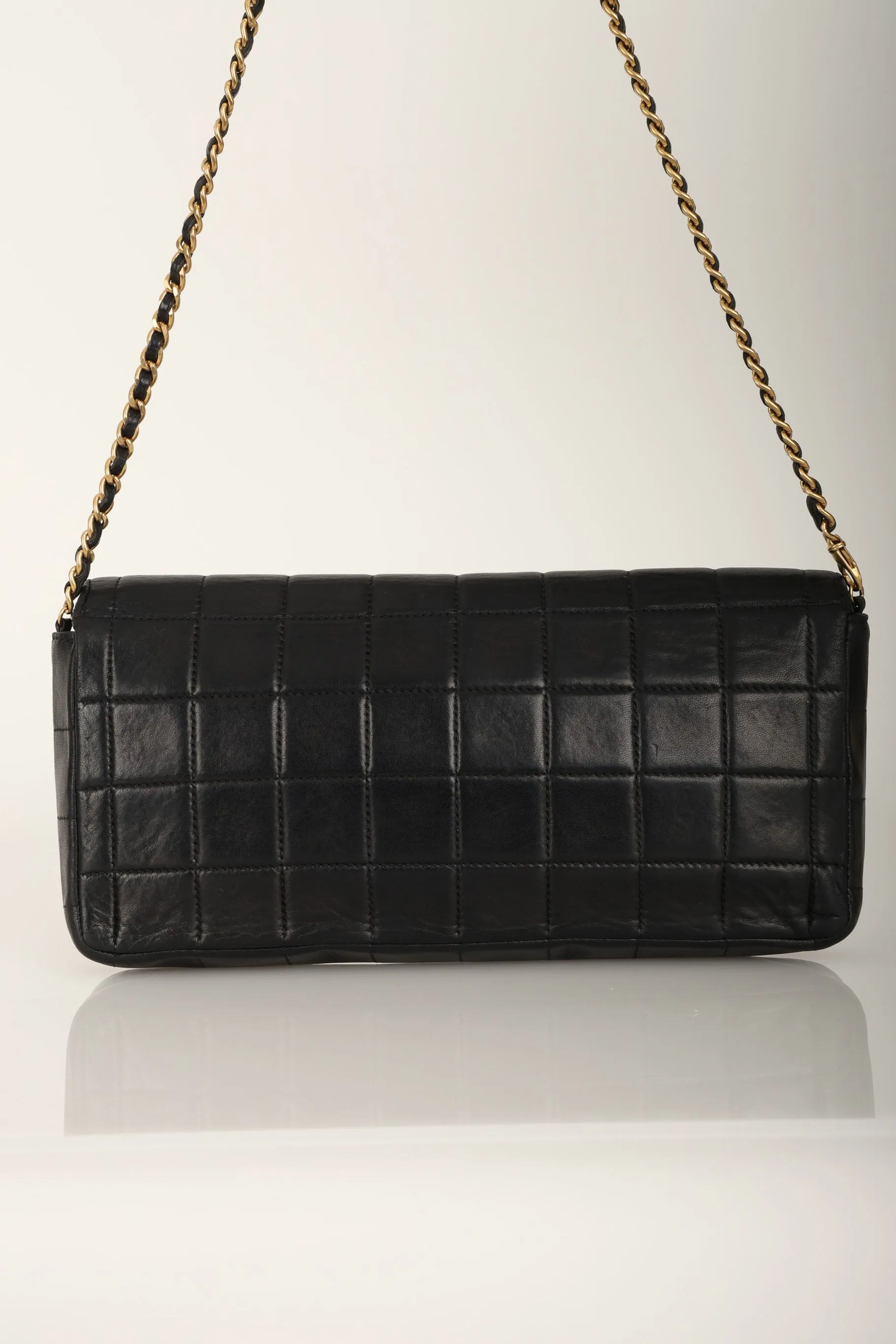Chanel 2000 Lambskin East West Chocolate Bar