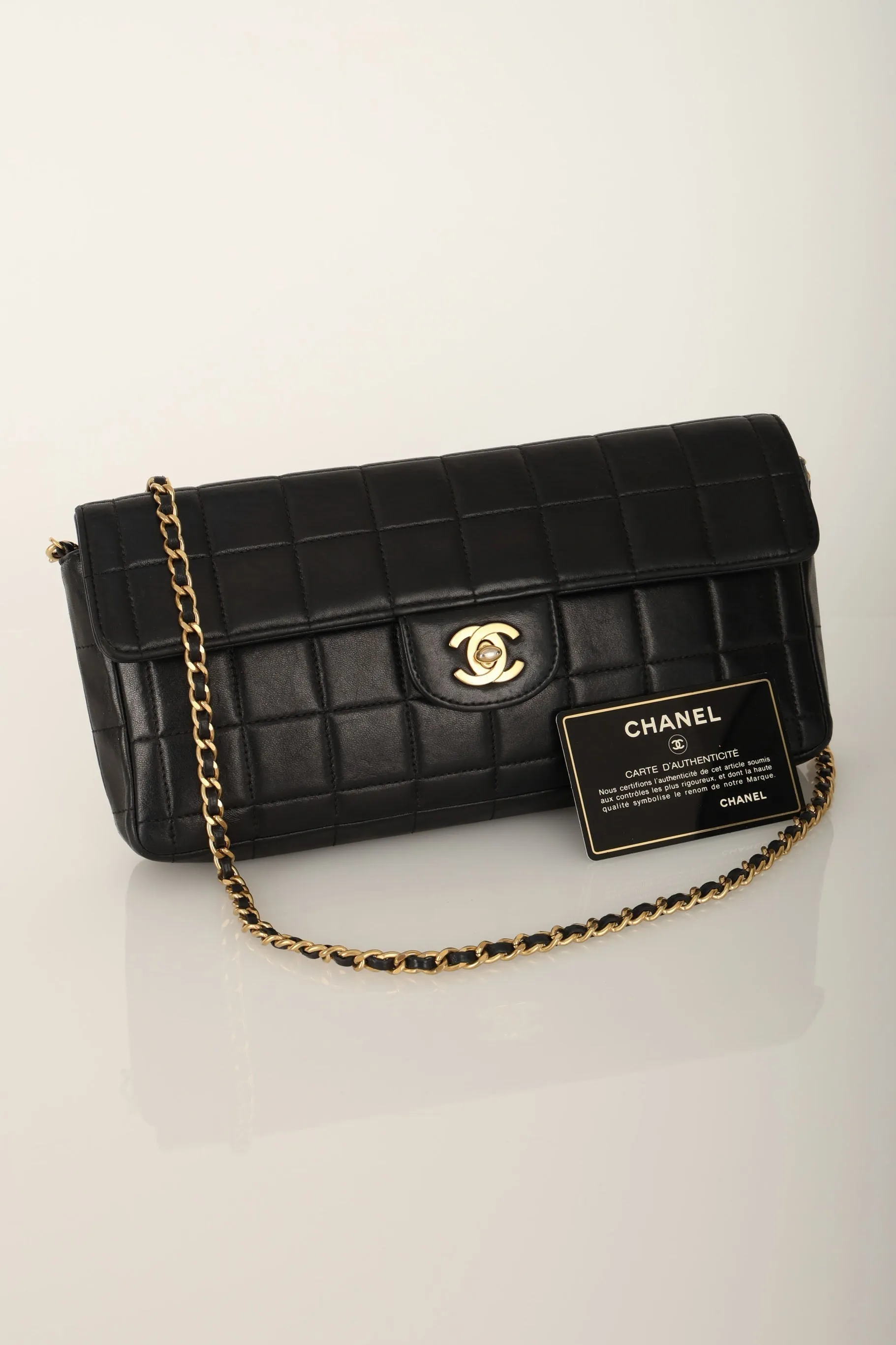 Chanel 2000 Lambskin East West Chocolate Bar