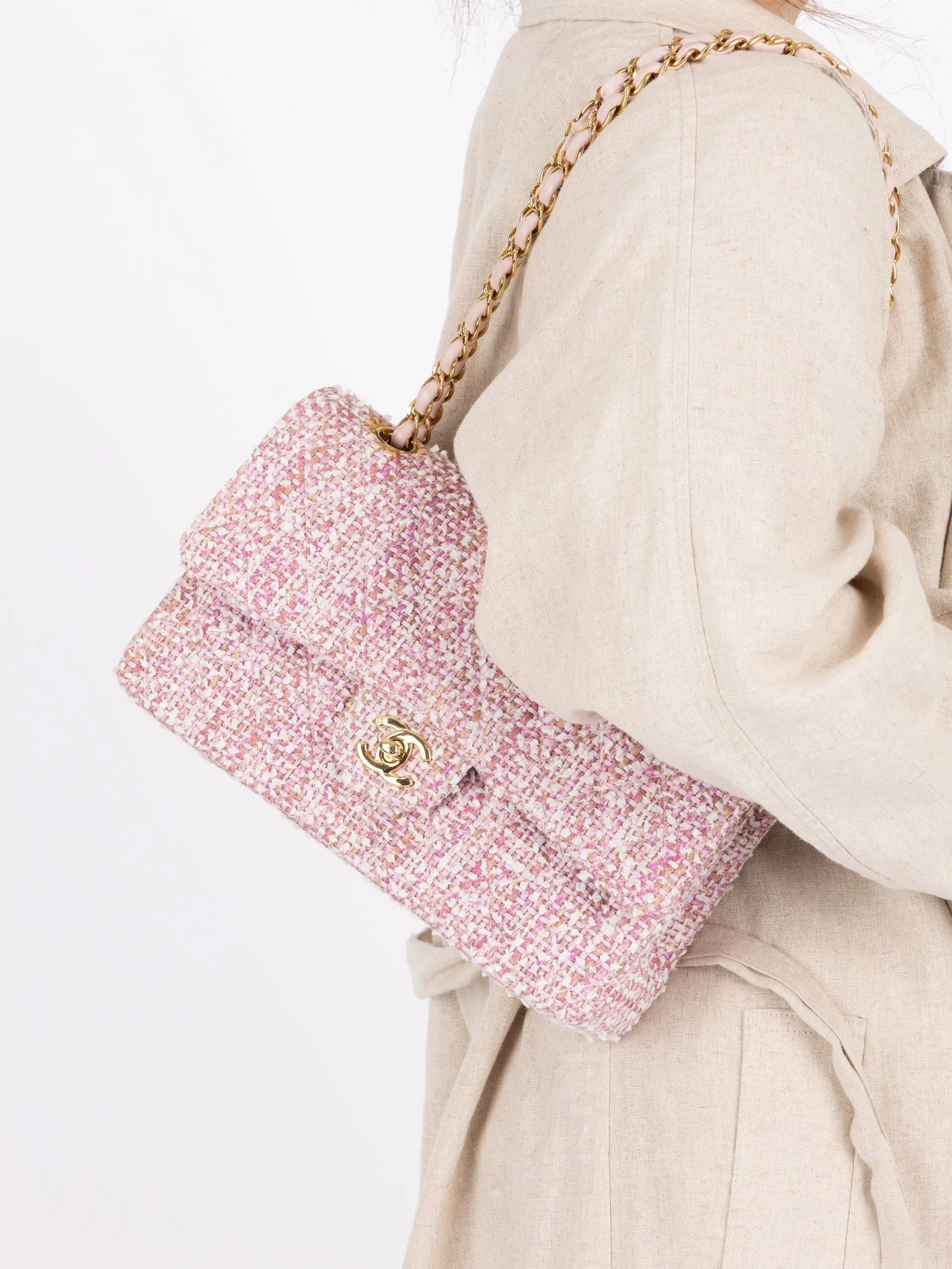 Chanel 2003 Tweed Medium Double Flap