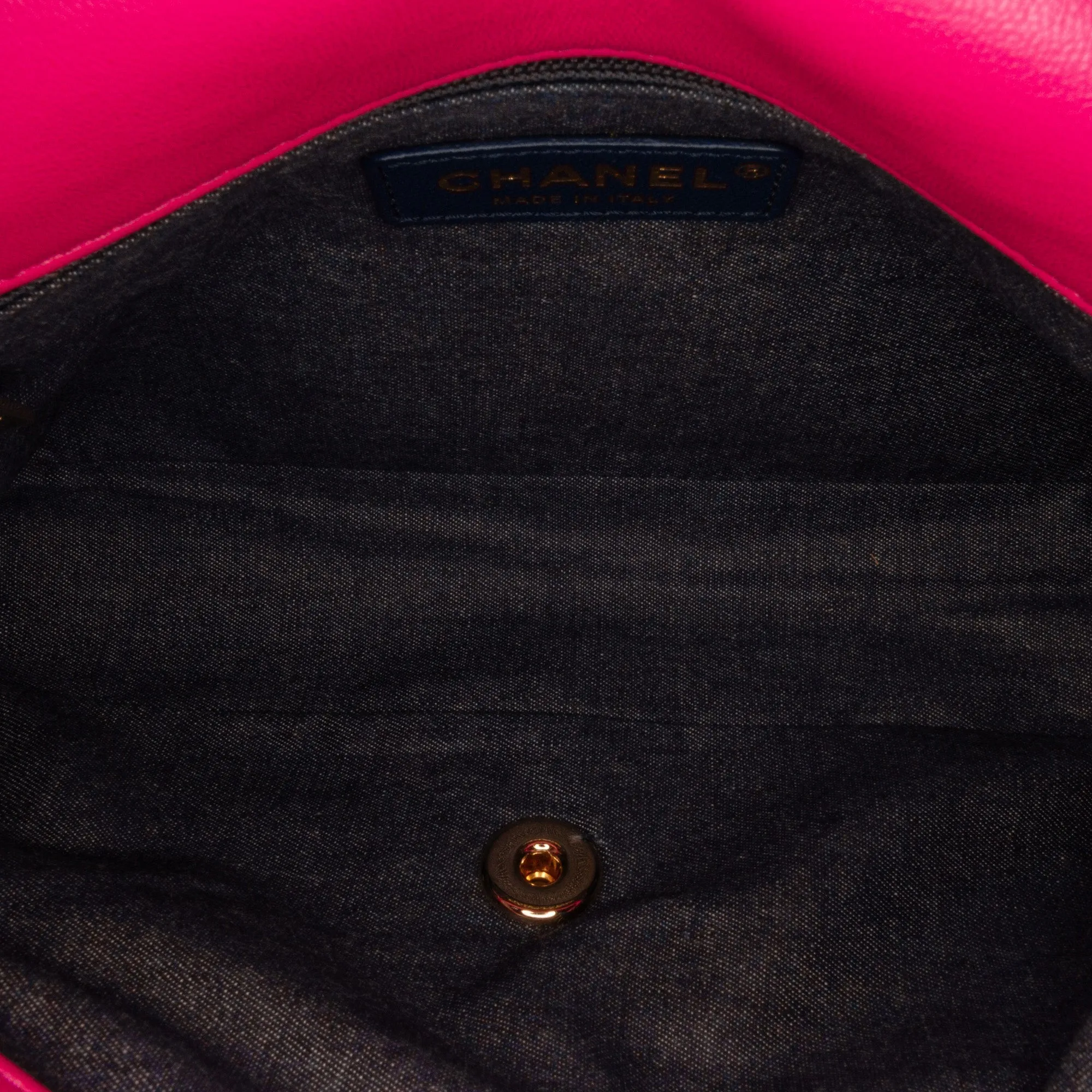 Chanel Classic Single Flap Mini Square Pink Lambskin Gold