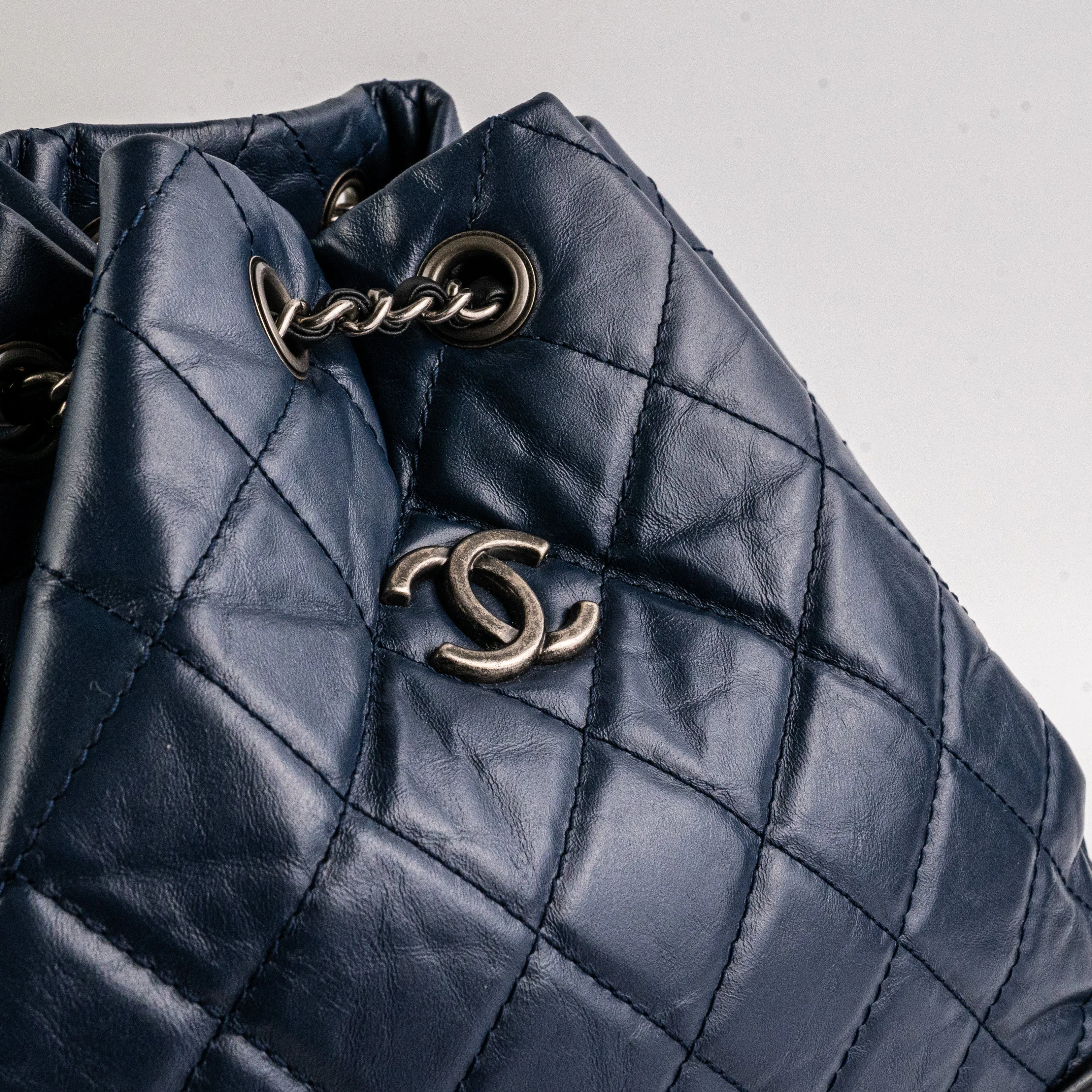 Chanel Gabrielle Small Calfskin Navy Backpack
