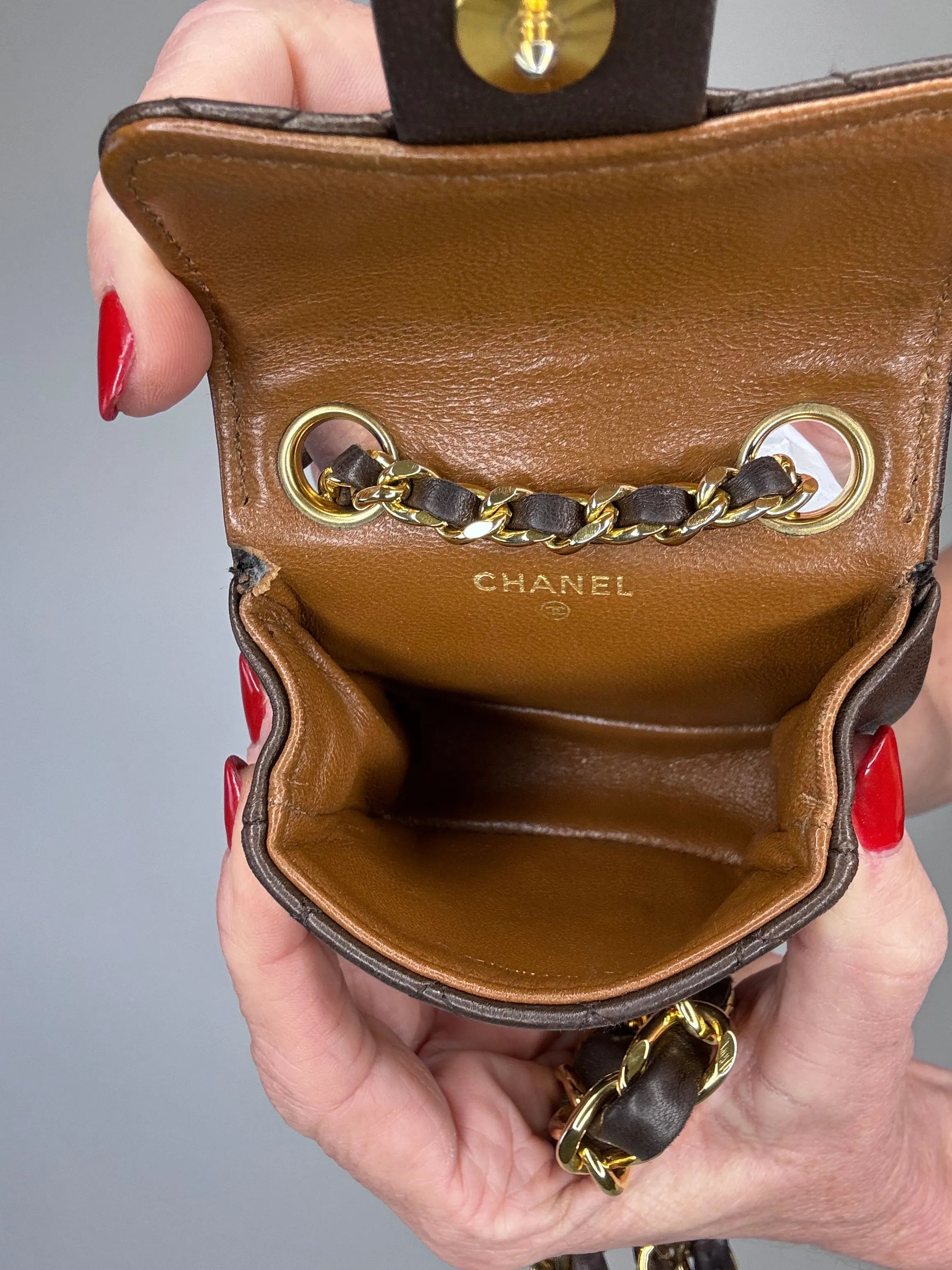 CHANEL Rare Matelasse Mini Mini Chain bag with chain belt