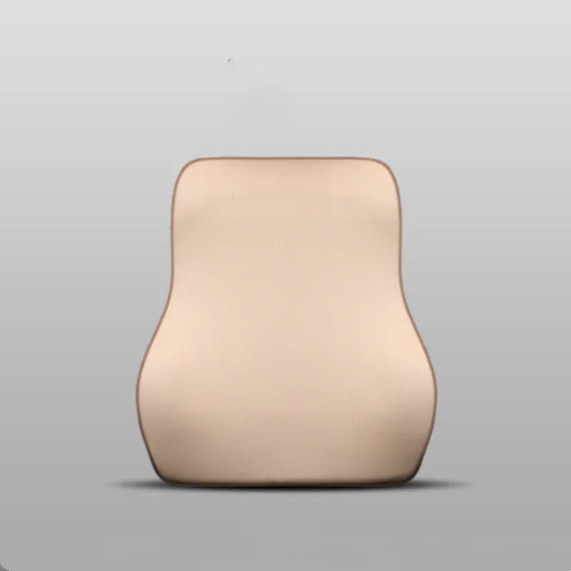 Color: Beige, Style: Waist - Memory foam car headrest lumbar