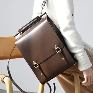 Genuine Leather Laptop Backpack For Women Leather Backpack Pocketbook