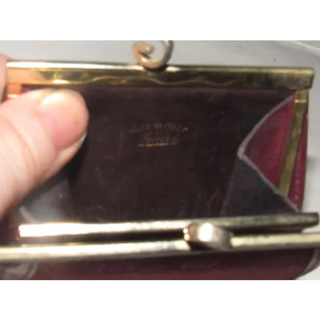 Gucci Burgundy Small G Logo Print Vintage Wallet