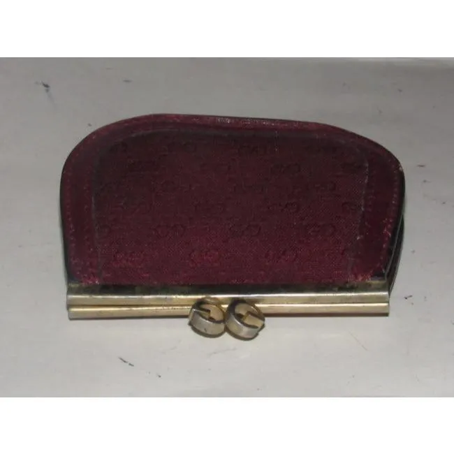 Gucci Burgundy Small G Logo Print Vintage Wallet