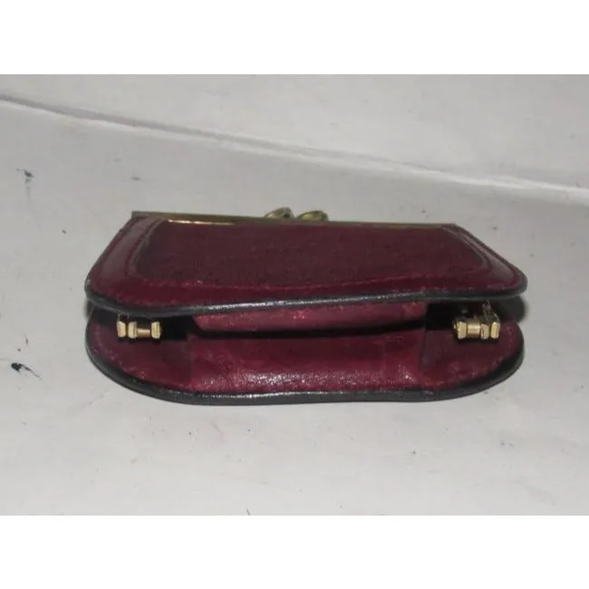 Gucci Burgundy Small G Logo Print Vintage Wallet
