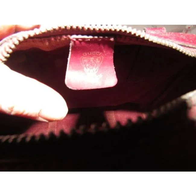 Gucci Vintage Pursesdesigner Purses Navy Canvas With Burgundyred Diagonal G Logo Print And Burgundyr