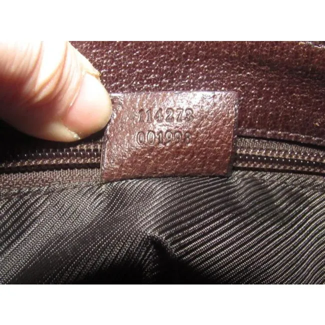 Gucci Vintage Shades Of Brown Large G Logo Leather Canvas Messenger Bag