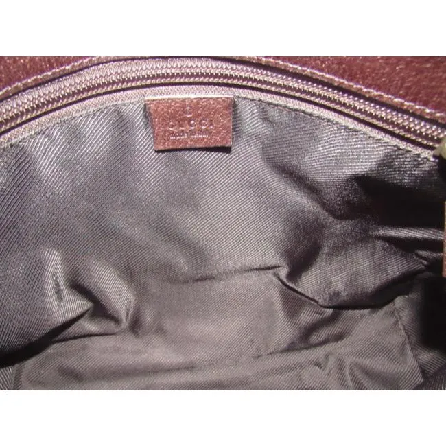 Gucci Vintage Shades Of Brown Large G Logo Leather Canvas Messenger Bag