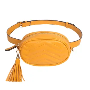 Leather Tassel Waist Bag