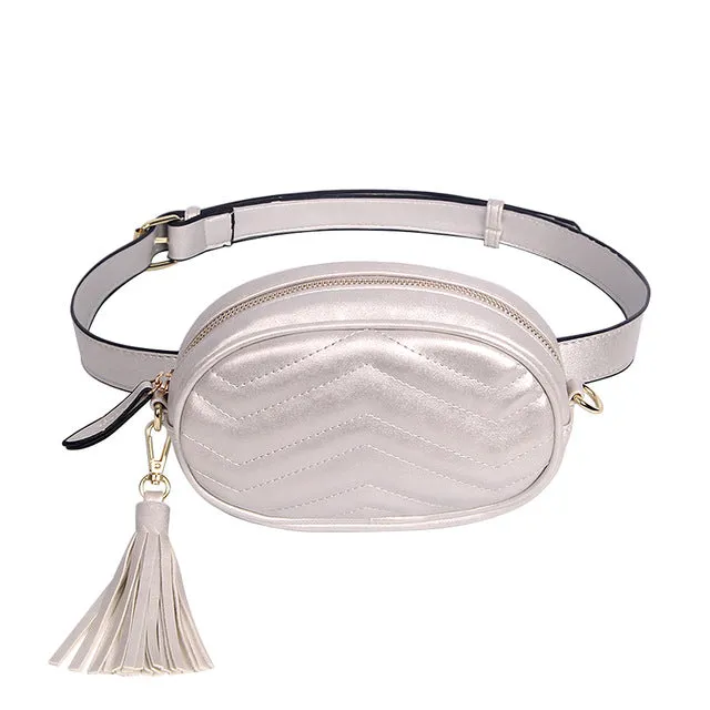 Leather Tassel Waist Bag