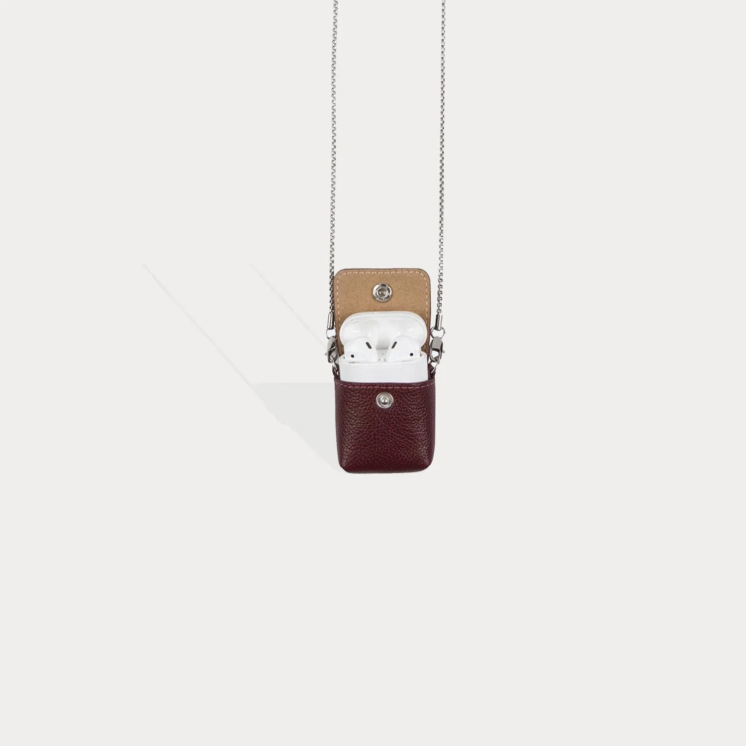Riley AirPods Pouch - Wine/Silver